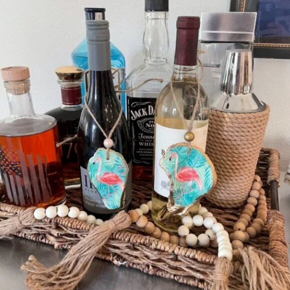 Oyster Shell Wine Bottle Topper or Tree Ornament - Picture 3 of 6